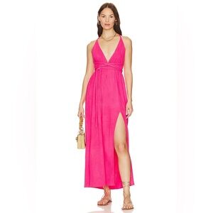 SUNDRESS Sybille Dress in Cotton Gauze Fuchsia